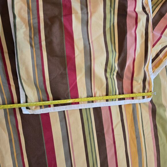 Full/Queen Duncan Stripes POTTERY BARN Heavy Duvet Cover 2 STD Shams Reversible - Picture 8 of 12